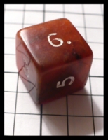 Dice : Dice - 6D - Red Amber with White Numerals - FA collection buy Dec2010